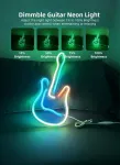 Pakabinamas &scaron;viestuvas Gaoxun gitaros neoninis ženklas maitinamas Usb, 40 x 19 cm Led neoninė &scaron;viesa pritemdoma, valdymas programėle, muzikos sinchronizavimas, neoninis ženklas sienų kambario dekoravimui miegamojo baro klubo vakarėlio vestuvių gimtad ...