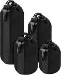 Belle Vous 4 dalių juodų objektyvų krep&scaron;elių rinkinys - vandeniui atsparus neopreno dėklas universaliam Dslr fotoaparato objektyvui - mink&scaron;ti ne&scaron;iojimo krep&scaron;iai / kelioniniai krep&scaron;iai - mažas, vidutinis, didelis ir Xl objektyvo krep&scaron;ys, juodas, Bvous-pwn