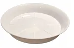 Don-plast, 10 vnt. vazonų padėklų rinkinys, skersmuo 12 cm, balta spalva