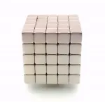 Neodimio magnetas kubas 5x5x5mm sidabrinis 10vnt