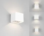 Reality Leuchten Genie R24169631 Led lauko sieninis &scaron;viestuvas su baterijomis, matinis baltas plastikas, su 1 W Led judesio davikliu