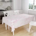 Le Jardin du Lin virtuvinis dekoratyvinis staltiesė su atsitiktiniu ra&scaron;tu 140 x 160 cm - sukurta ir pagaminta Turkijoje
