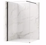 Walk-In du&scaron;o sienelė Rea Flexi, Transparent / Juodas, 100 cm