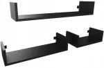 Pakabinamų lentynų komplektas Marand, 40/60/80 cm, 3 vnt., juodas