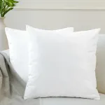 Encasa Homes velvetiniai pagalvėlių užvalkalai, 2 vnt., 60 x 60 cm, balti, vienspalviai, mink&scaron;ti ir &scaron;velnūs, skalbiami, kvadratiniai, dideli dekoratyviniai pagalvėlių užvalkalai sofai, foteliui, lovai ir svetainei