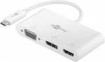 Goobay Gobay USB-C Multiport Adapteris VGA+DP+HDMI 52412 Baltas