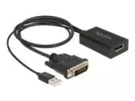 Delock Adapteris DVI ki&scaron;tukas prie DisplayPort 1.2 moteri&scaron;kas juodas 4K 50 cm