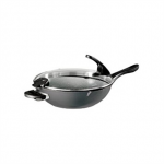 Stoneline Future pan 14868 Wok, Diameter 32 cm, Suitable for induction hob, Lid included, Fixed handle, Anthracite