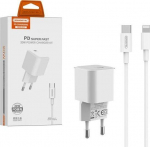 Krautuvas M NETWOUR CARRY 3,6A 20W + KABELIS PD IPHONE BALTA SO M OSTEL MAITINIMAS S M S-Q10 PD