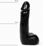All Black All Juodas AB45 Flexible Juodas Model 20 cm - Anatomical Design, TPR Material
