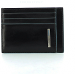 Piquadro, Mėlyna Square, Leather Card Holder, PP2762B2R / N, Juodas, For Men