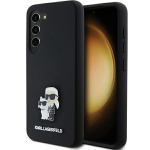 Samsung Galaxy S23 Karl Lagerfeld silikoninis dėklas Karl&Choupette Metal Pin (KLHCS23SSMHKCNPK) juodos spalvos