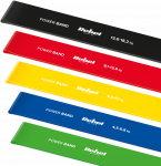 Latekso mank&scaron;tos juostų rinkinys - Mini Band L, 2.3-18.2kg, 5 juostos, spalvinga, REBEL ACTIVE