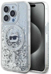 Karl Lagerfeld Liquid Glitter Choupette Head MagSafe Apple iPhone 13 Pro / 13 - dėklas telefonui skaidrus