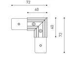 Vienos plok&scaron;tumos magnetinių bėgelių kampinis sujungimas TRACK 48V SURFACE SHORT, 72mm