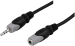 Deltaco MM-158, 3,5 mm, ki&scaron;tukas, 3,5 mm, lizdas, 0,5 m, juodas