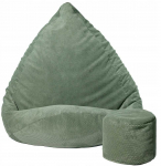 Sėdmai&scaron;is su pufu Mega Dot Velour L, 80x105 cm, mėtų spalvos