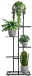 6 pakopų stovas gėlių vazonams, juodas metalas, 118 cm