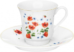 Domotti Puodeliai porcelianiniai 6 vnt komplektas 220 ml POPPIES Ambition 42463