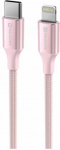 SWISSTEN TEXTILE II duomenų kabelis USB-C &ndash; žaibi&scaron;kas 1,5 m rožinis