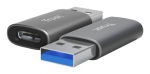 Adapteris Trust Calyx USB-C to USB-A 2 pack Juodas