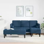 Sofa Sofos komplektas 2 vnt. Mėlyna Poliesteris