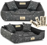 Aio Factory &Scaron;uns guolis KINGDOG voljeras 75x65 cm personalizuotas vandeniui atsparus sidabro spalvos kaulas
