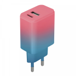 Telforceone Setty charger USB + USB-C 20W LSIG-AC-20 turquoise-pink gradient