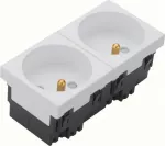Hager tehalit.GB-EG Lizdas ž/i 33 laipsnių dvigubas 45x45mm baltas EER2339010