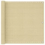 Balkono Ekranas Smėlio 90 x 1200 cm HDPE ir aliuminis