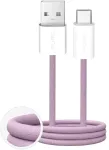 Puro Fabrik 2.0 duomenų perdavimo ir įkrovimo kabelis | USB-A į USB-C | 10 W | 1,5 m | rožinė
