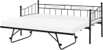Beliani Dieninė lova Metalinė LOUANNEC 90 x 200 cm, i&scaron;skleidžiama, juoda