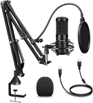 Aokeo USB kondensatorinis mikrofonas su stalo laikikliu, 192 kHz/24-bit, kardioidinis, AK-60