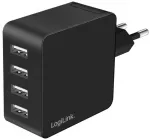 LogiLink Mobiliojo įrenginio įkroviklis universalus, juodas, greitas, AC