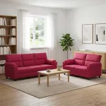 Sofa Sofos komplektas 2 vnt. Vyno raudona Aksomas