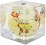 Mova Globes Savaime besisukantis gaublys-kubas MOVA 12,7 cm, politinis antikinis