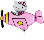 Hello Kitty lėktuvo rožinis mini folijos balionas 35 cm (WP)