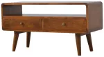 TV staliukas Artisan Furniture Lenkta mango medienos TV spintelė, ka&scaron;tono atspalvio