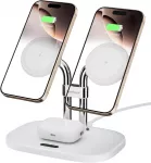 SwanScout belaidė magnetinė įkrovimo stotelė dviem iPhone ir AirPods, 10 W, 706M S10027
