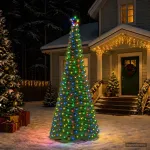 LED blizganti kalėdinė eglutė su pagrindu EKENAS 250 cm 370 LED