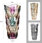 Boho gėlių vaza, 24 cm boho moderni vaza, skandinavi&scaron;ka boho rankų darbo gėlių kompozicija, hidroponinis ornamentas, skandinavi&scaron;kos auk&scaron;tos gėlių vazos, didelės tulpių puok&scaron;tės, stiklinės vazos, dekoracija, dovana