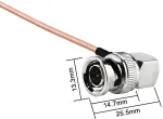 Urcianow 50 cm Sdi kabelis Din 1.0/2.3 ki&scaron;tukas į Bnc stačiu kampu ki&scaron;tuką Rg179 75ohm kabelis Rf koaksialinis adapterio ilgiklis ry&scaron;ių sistemai radijo video įrangai (2 vnt.)