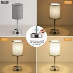 ActiveJet Led Stalo Lempa su Usb, Jutiklinis Pritemdymas, Lininis Gaubtas, Pilka