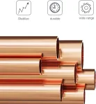 Tianlin varinis vamzdis, 8 vnt. gryno vario apvalus vamzdis, tu&scaron;čiaviduris varinis vamzdis, 50 &times; 8 mm varinė jungiamoji mova, vidinis skersmuo 5 mm, geras elektros laidumas, tinkamas kabelių sujungimui