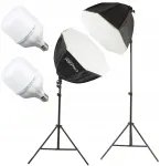 Cinegen Ap&scaron;vietimo rinkinys 2x Softbox 90cm stovas Led lemputė