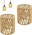 Pakabinamas &scaron;viestuvas Rataninis gaubtas Ryan Pieces, skersmuo 12 cm, pakabinamo &scaron;viestuvo gaubtas, boho stiliaus, skirtas lubiniams &scaron;viestuvams, pakabinamiems &scaron;viestuvams, tor&scaron;erams, pakabinamiems gaubtams (a 15 cm)