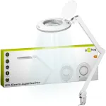 Goobay 60362 Led didinamasis &scaron;viestuvas su spaustuku / 9 W energijos sąnaudos / 127 mm kri&scaron;tolo stiklo lę&scaron;is / 6400 K spalvos temperatūra / 1,75x didinimas / 83&ndash;730 liumenų &scaron;viesos srautas / baltas