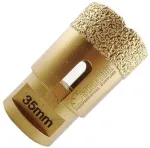Shdiatool deimantinė gręžimo karūna 35 mm vakuuminis litavimas M14 sriegis sausam gręžimui porceliano plytelėms, granitui, marmurui