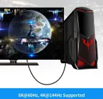 Displayport 1.4 Kampinis Kabelis 1.8m, 8k/60hz, 4k/144hz