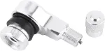 Motociklo padangos ventilio stiebas, universalus motociklo 11,3 mm 90 laipsnių aliuminio lydinio padangos ventilio dangteliai 7,5 mm sriegio ilgis standartinėms bekamerėms padangoms (sidabrinis)